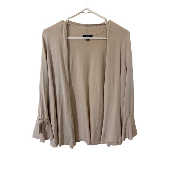 Alfani Cardigan Sweater Womens Size S  Knit Tan Neutral Bell Sleeve Open Front - Picture 1 of 3